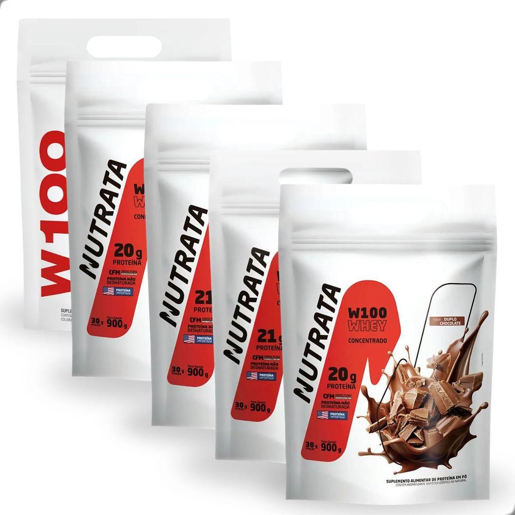 Whey Protein W100 Concentrado Refil 900g Nutrata