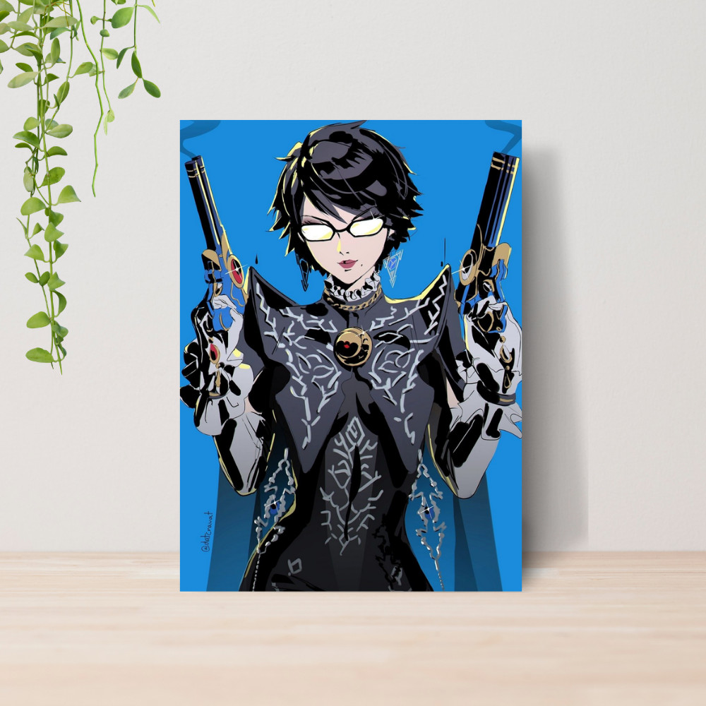 Quadro Decorativo Bayonetta Gamer Jogo Videogame 02 | Placa 20x28 Poster Decoração Quarto Sala