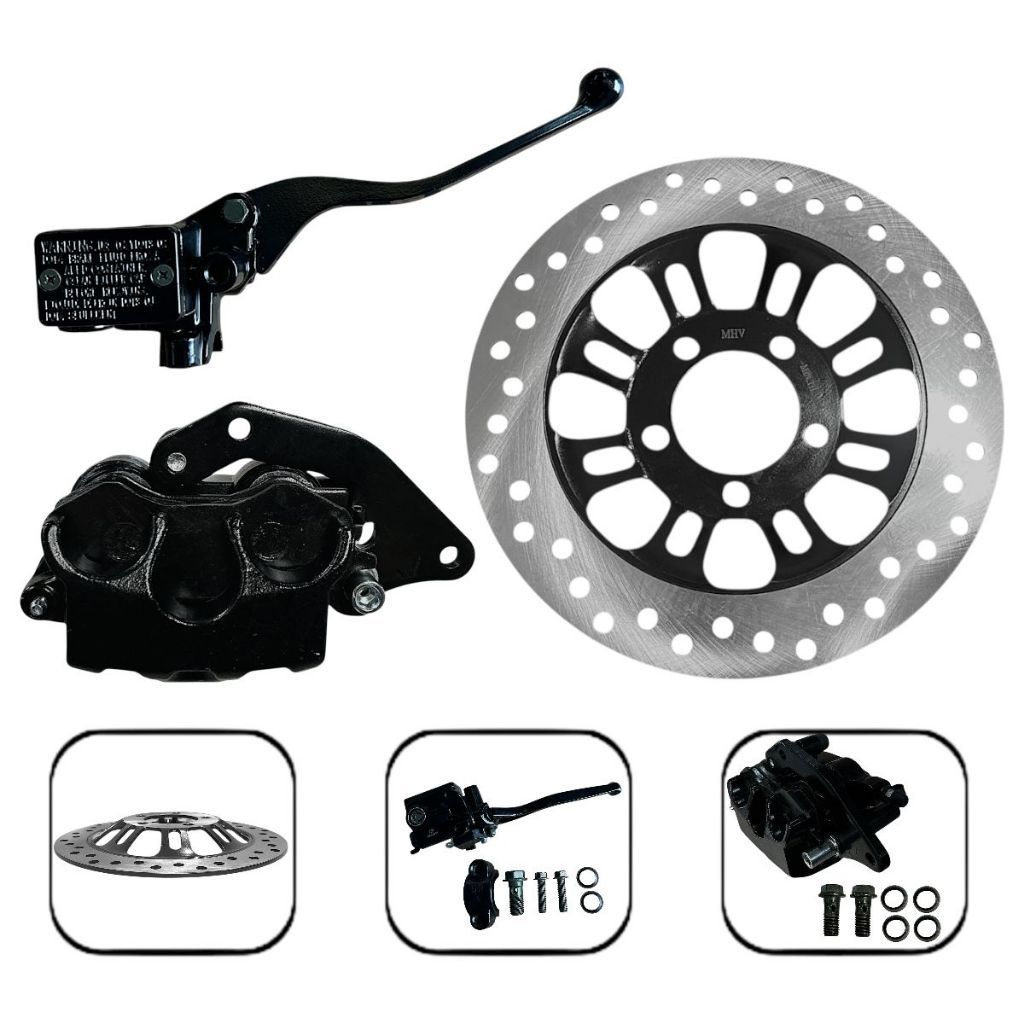 Kit Completo Disco + Burrinho + Pinça De Freio Moto Honda Cg Titan Fan 160 18 A 23
