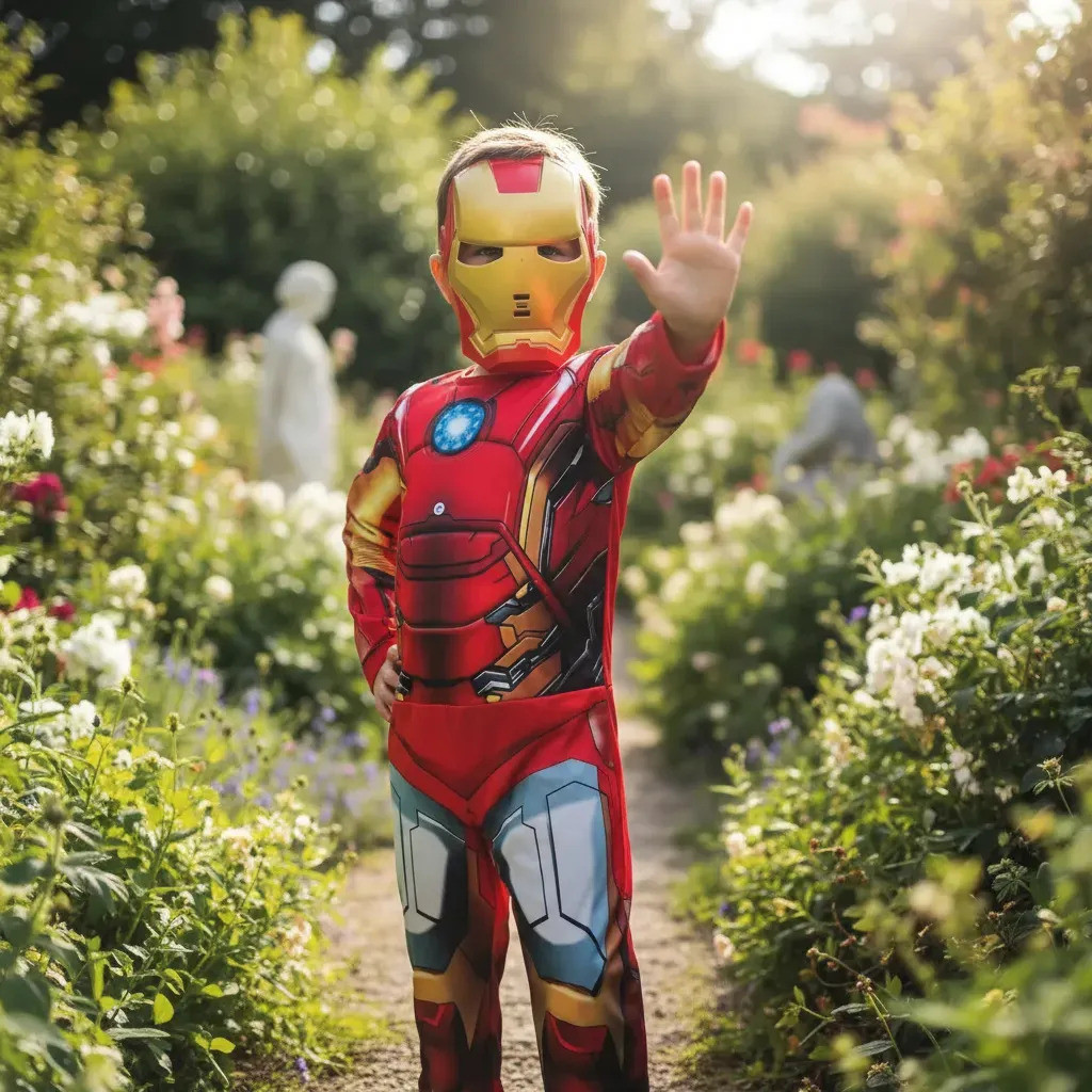 Fantasia Infantil Roupa Do Homem De Ferro Longa C/máscara
