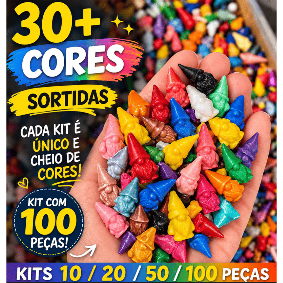 Kit Mini Gnomos Minimalista Decoração Jardim Area Externa Interna 10/20/50/100 para Artesanato Lembrancinhas de Festa