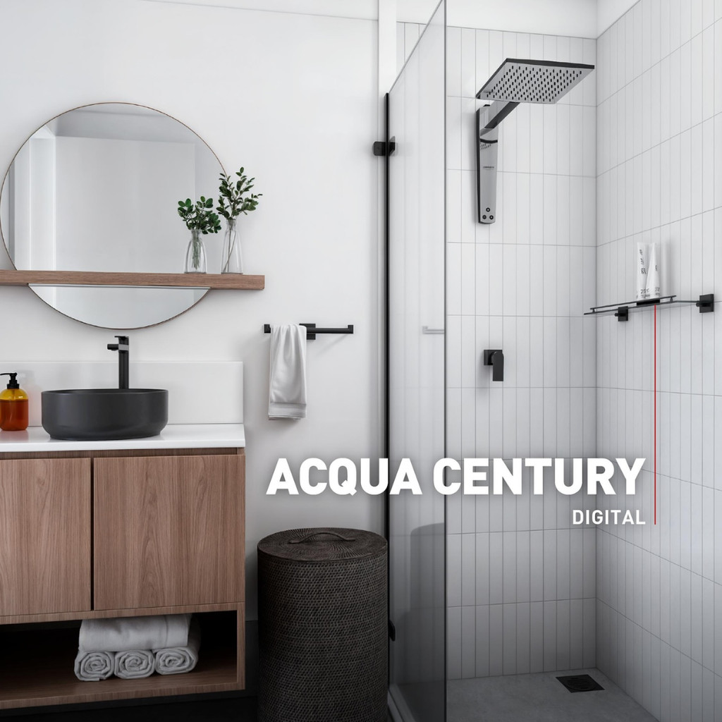 Chuveiro Ducha Acqua Century Digital Preto Cromado 127v 5500w Lorenzetti Moderno Luxo Minimalista · foto 2