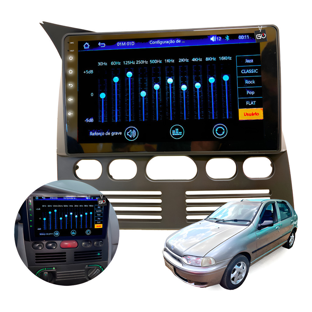 Multimidia Mp10 Palio G1 97-2000 Carplay Android Auto S/ Fio
