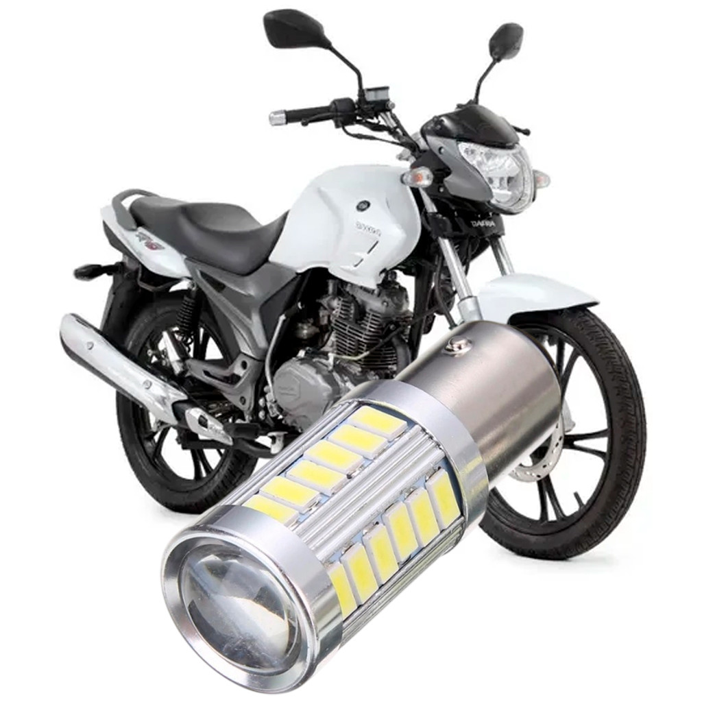 Lampada Ultra LED Luz de Freio e Lanterna Traseira P21/5W Moto Motocicleta Dafra Riva 2012 a 2017