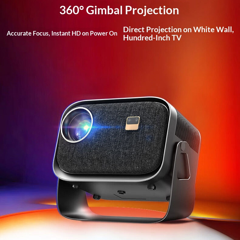 Projetor Gimbal Pequeno Projetor de Home Theater Portátil Inteligente Doméstico de Alta Definição