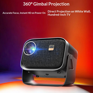 Projetor Gimbal Pequeno Projetor de Home Theater Portátil Inteligente Doméstico de Alta Definição