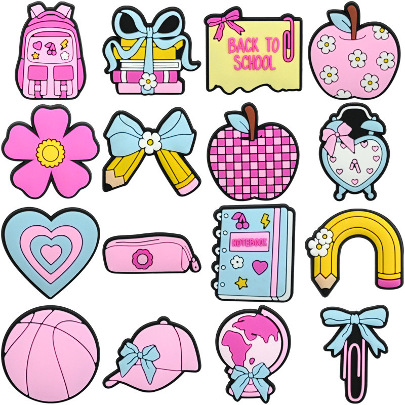 Acessório para Sapatos, Fivela de Sapato em PVC Rosa com Tema de Desenho Animado, Acessórios para Capas de Celular DIY