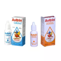 Avitrin Cálcio Plus/ Avitrin Complexo Vitaminico P/ Pássaros