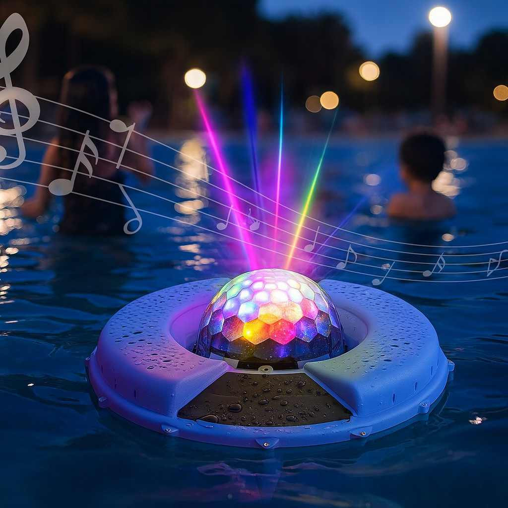 Caixa de Som Flutuante Bluetooth 180W RMS Hi-Fi RGB IPX7 Som 360 Graus Bateria