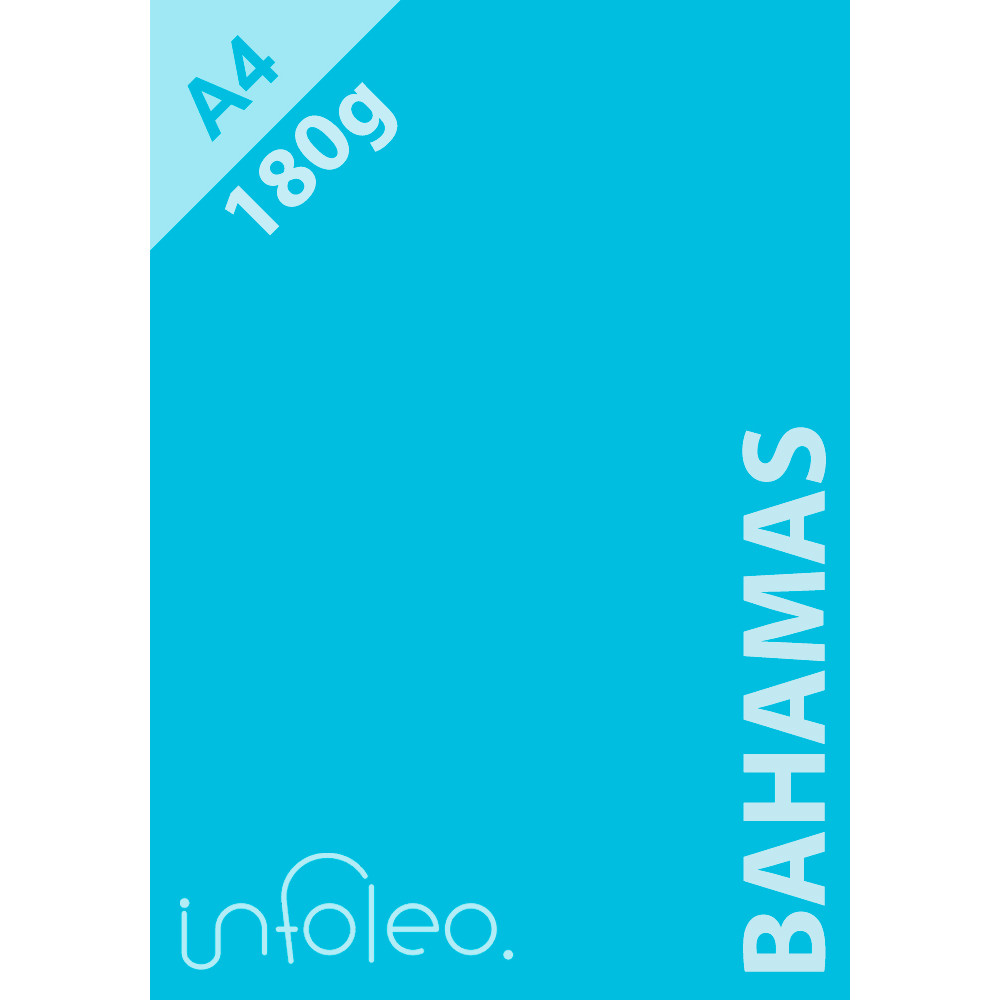 Papel A4 180g Bahamas Azul Turquesa Color Plus Colorido na Massa - 10, 20, 30, 40 ou 50 folhas