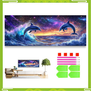  Star Pig Leap 120 x 40cm Rodada Diamante Pintura Conjunto Completo Pacote de Material