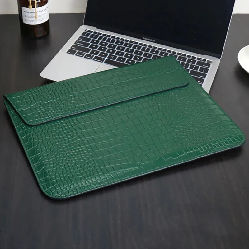 Capa Para Laptop MacBook Pro 14 M4 Max 2024 PU Couro Padrão De Crocodilo Air 13 13.6 Polegadas Air15 M3 2023