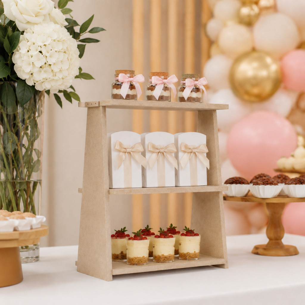 Suporte doce Escada Decorativa MDF Cru para Doces Lembrancinhas Festa Aniversário Mesa Provençal Infantil