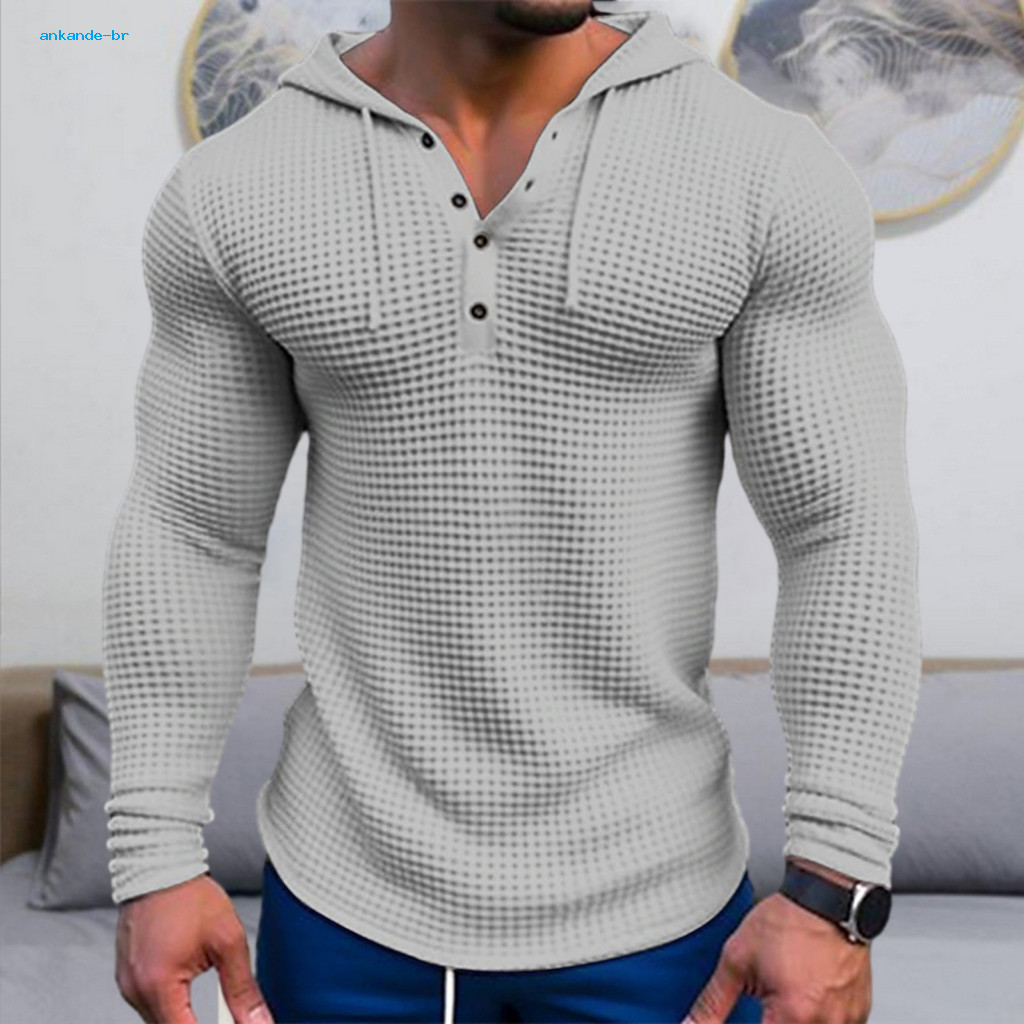 Breathable Long-sleeve Men Top Long Sleeve Shirt Men's Spring Autumn Hoodie Sweatshirt Slim Fit Pullover Casual Solid Co