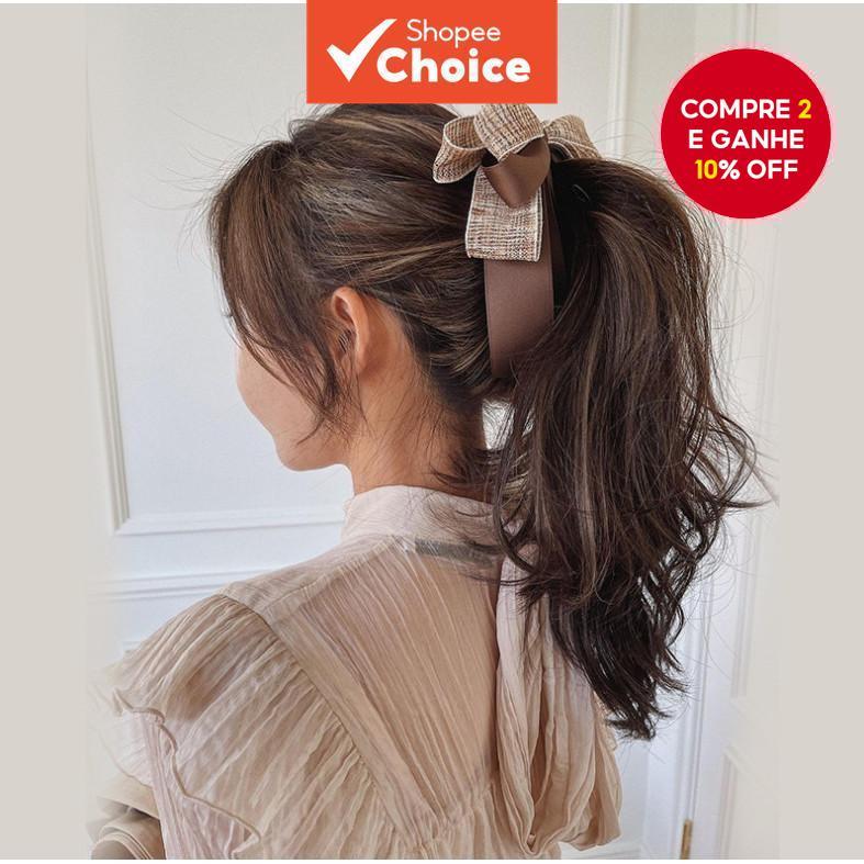 Novo Clipe de Cabelo em Forma de Banana com Laço, Prendedor de Rabo de Cavalo, Acessórios de Cabelo Elegantes em Estilo em Oferta na Shopee