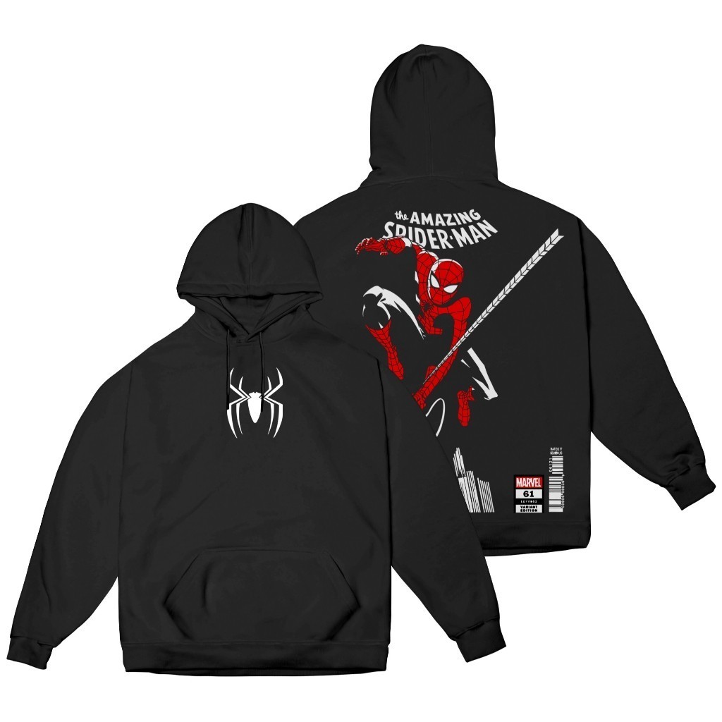Moletom Canguru Algodão The Amazing Spider-Man Homem Aranha Quadrinhos Casaco StreetWear Unissex