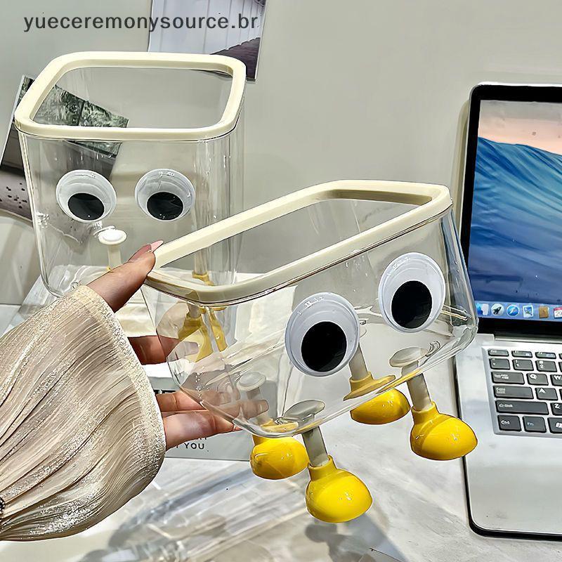# yuece Lixeira Pequena De Mesa Transparente Fofa , Escritório , Armazenamento Coberto De Alto Valor , Cesta De Papel De