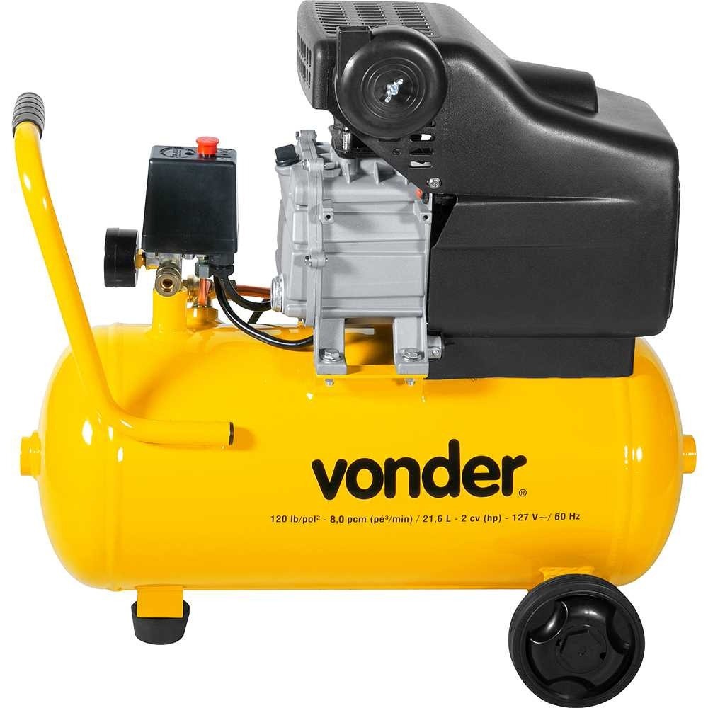 Detalhes do Compressor de ar 8,0 pés 21,6L 2 hp 120 libras MCV 216 - Vonder