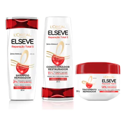 Kit Elseve Reparação Total 5 - Shampoo, Condicionador e Máscara