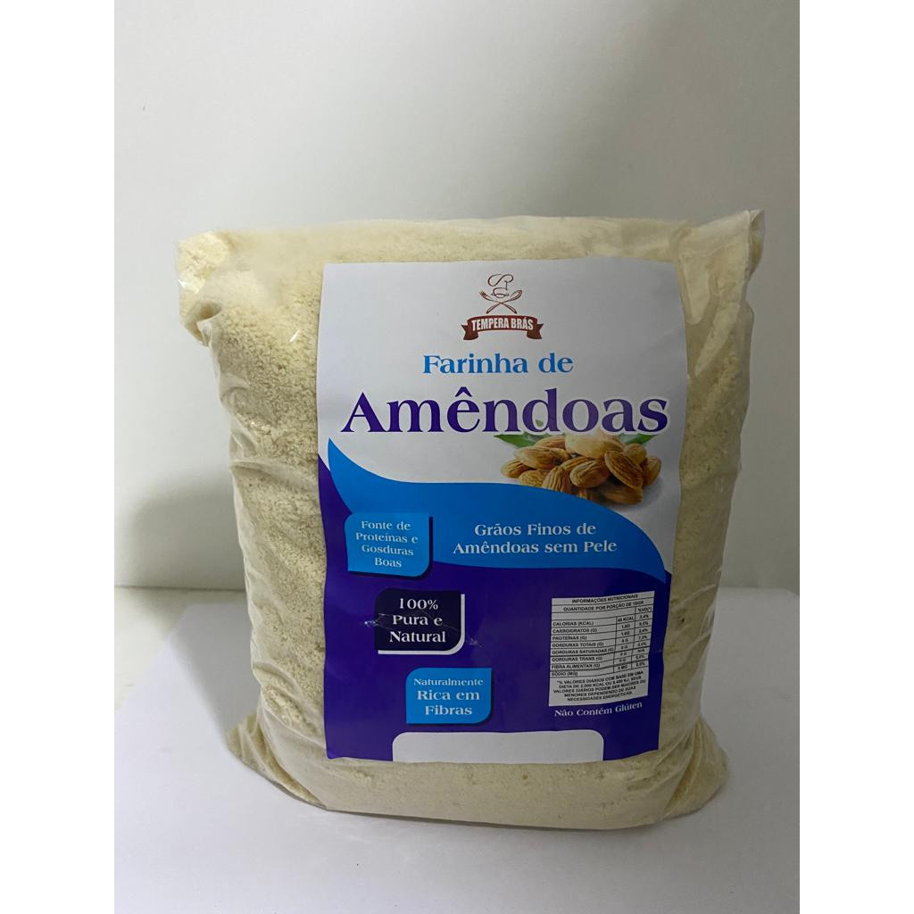 Farinha de Amêndoas 1kg - 100% pura Temperabras