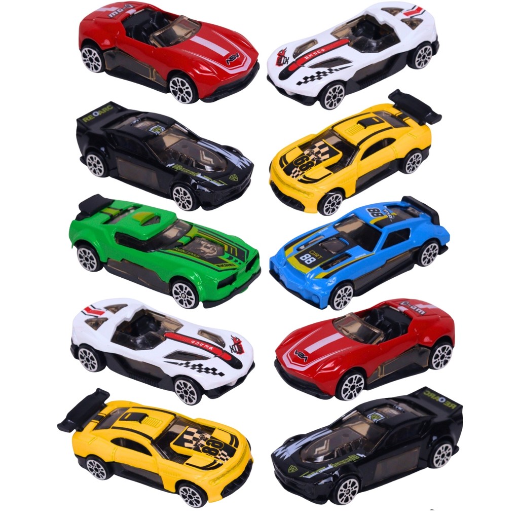 Kit 10 Carrinhos Esportivos Infantil Roda Livre Metal Sortidos 1:64 - Castela em Oferta na Shopee