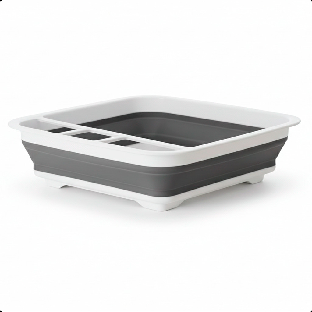 Escorredor de Louças Dobrável Silicone - Compacto e Prático para Cozinha, Divisórias para Talheres em Oferta na Shopee