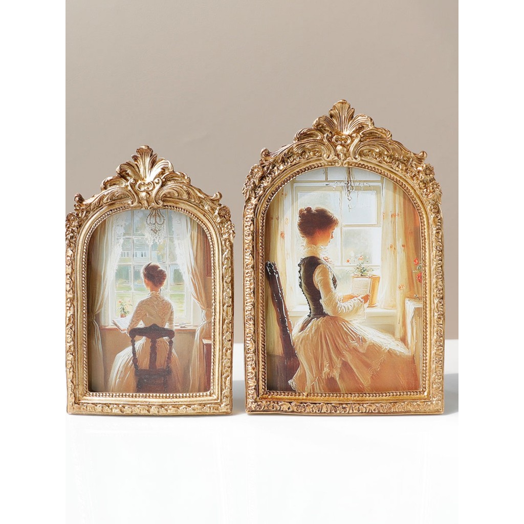 Europeu Retro moldura de foto mesa criativa resina moldura ornamentos palácio clássico em relevo decoração parede pendur