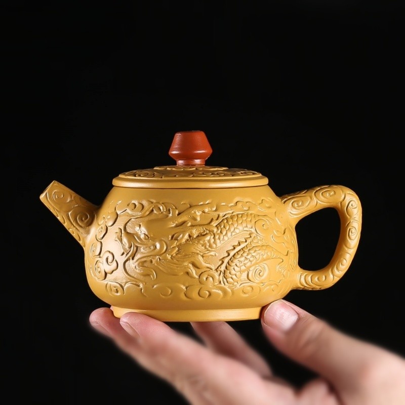 Yixing Zisha bule filtro bule grande capacidade artesanal bule de cerâmica conjunto chá doméstico único pote 400ml