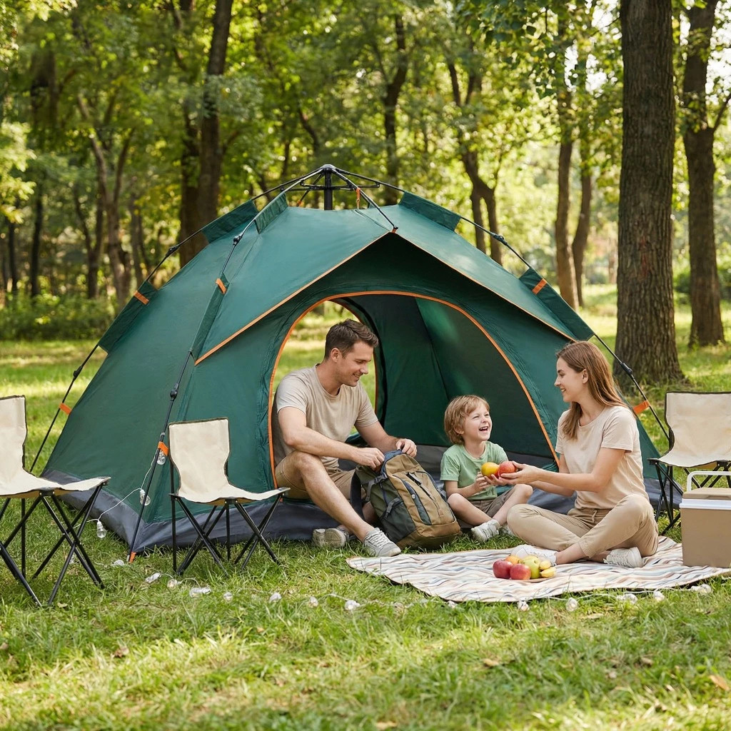 Barraca de Camping 3-4 Pessoas Prova d'água Barraca Acampamento Automático 200×200×135cm