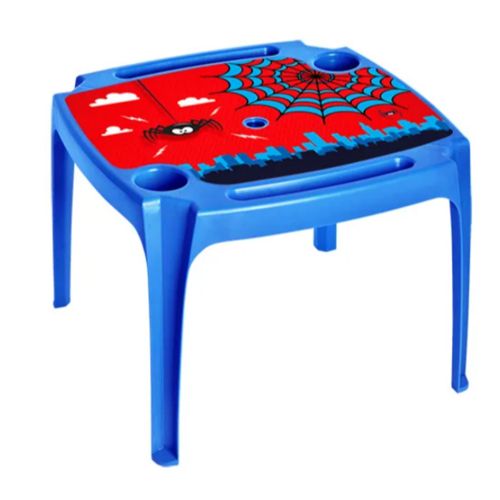Kit Mesa e 4 Cadeira Infantil Poltrona Homem Aranha Azul