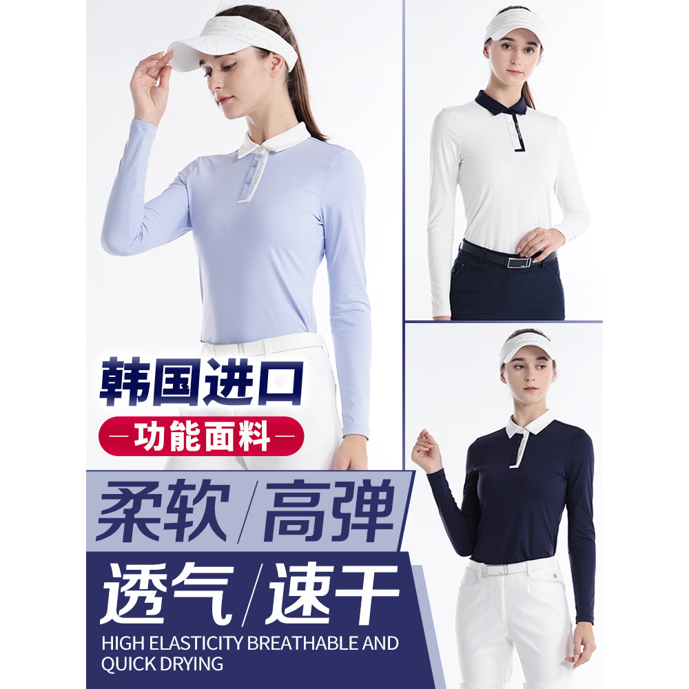 Golfe feminino verão novo estilo roupas femininas de manga comprida polo topo camiseta esportes roupas de tênis feminino