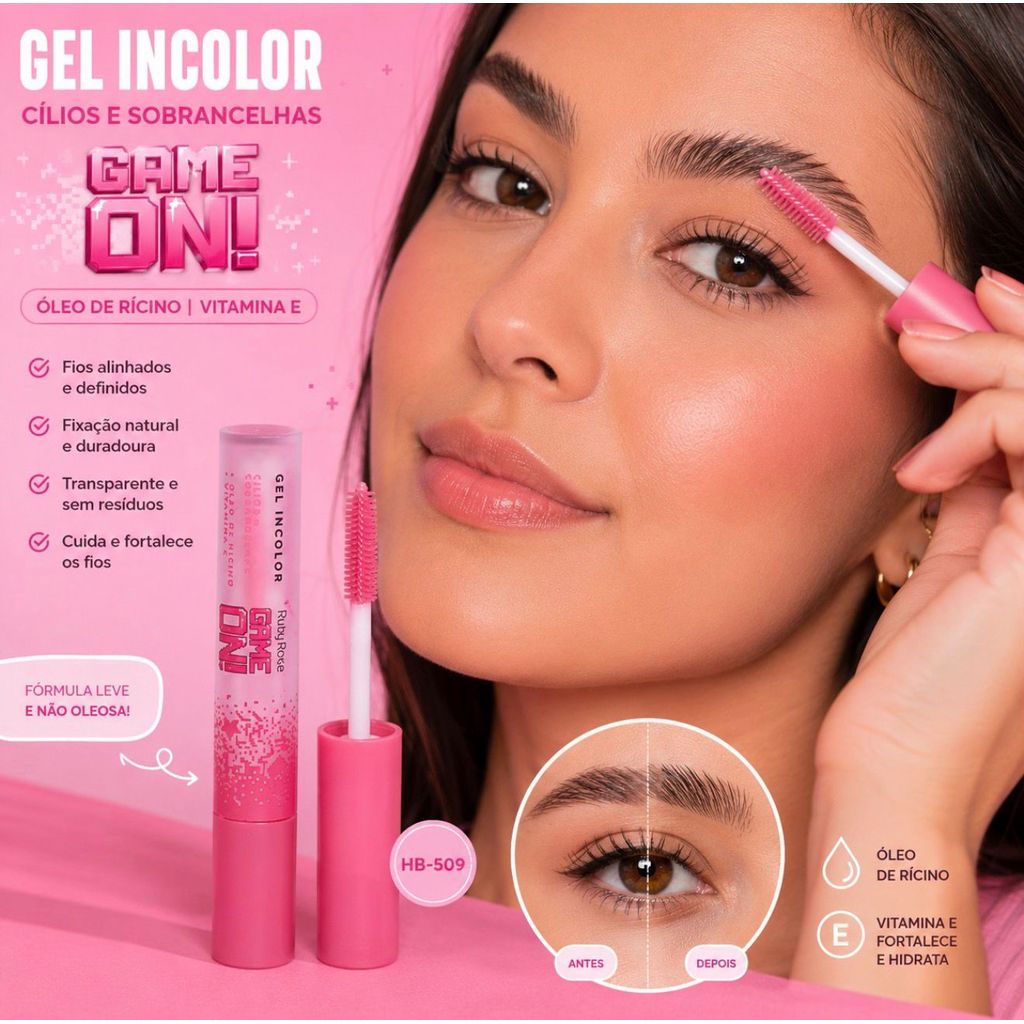 Kit ou Unidade Gel Incolor Ruby Rose Game On HB-509 – Fixação Natural com Vitamina E Hot Sale