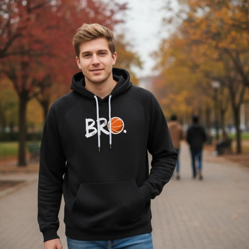 Blusa De Frio Moletom Canguru Preto Irmão Irmã Basquete brother