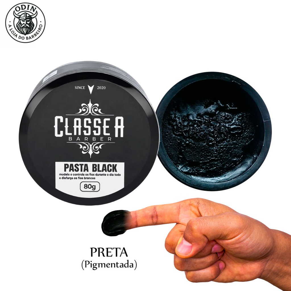 Pasta Black Classe A Pomada Escurecedora Cabelo e Barba 80g Classe A Pomada Black Classe A 80g