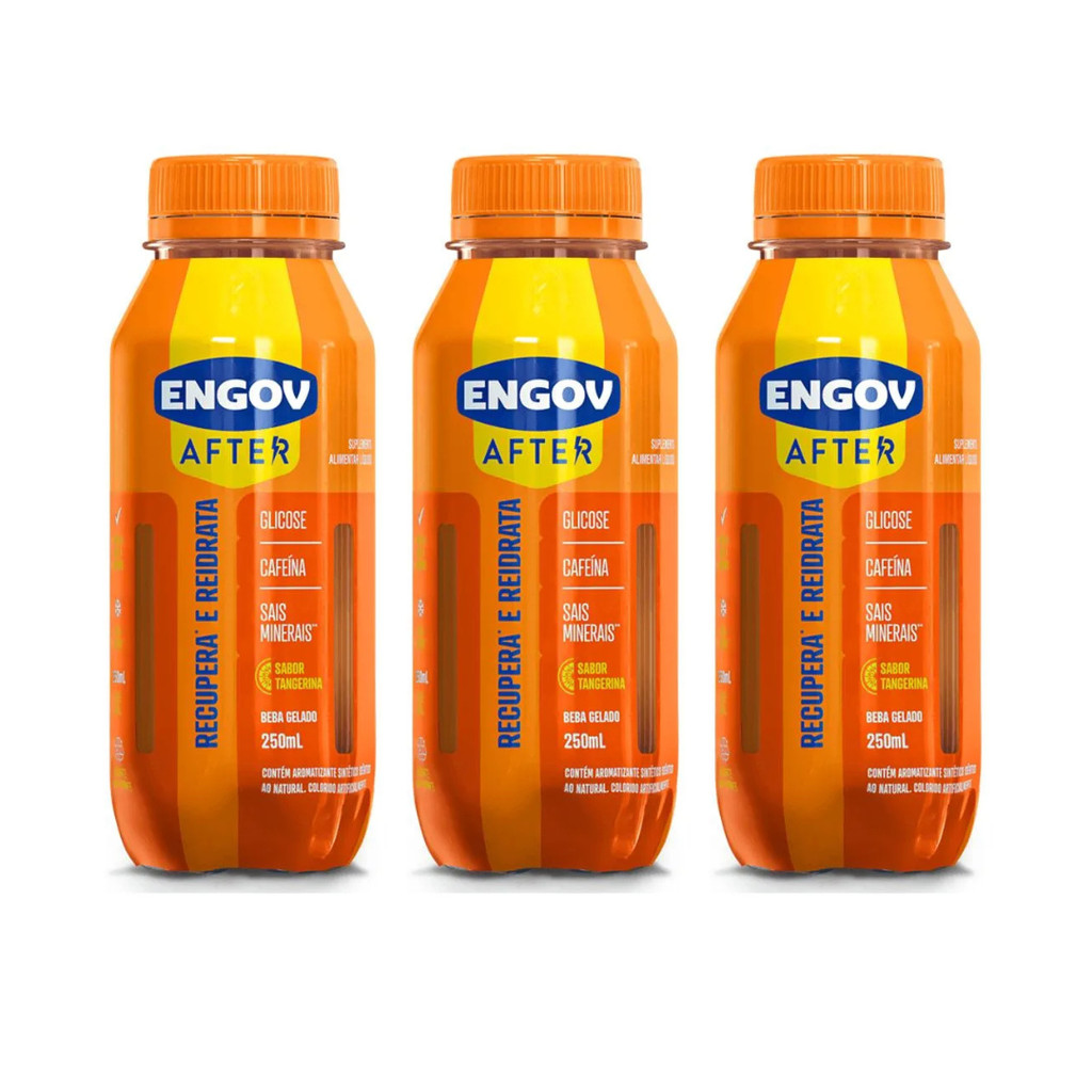 Kit 3 Bebida Engov After Tangerina Recupera Reenergiza 250ml