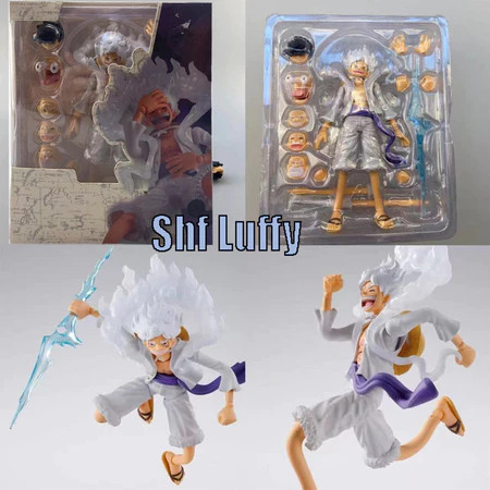 Figura de Ação One Piece SHF Luffy Gear 5 Nika, Modelo Detalhado de Zoro e Ace, Colecionável KX22