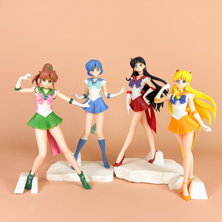 1Pcs 22cm Marinheiro Lua Anime Figura Minako Aino Mizuno Ami Hino Rei Kino Makoto Figuras De Ação Em PVC Modelo Estátua 
