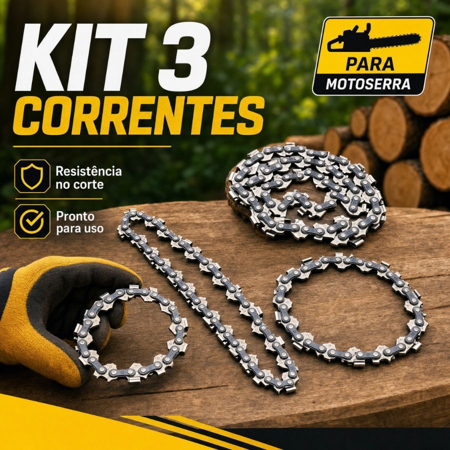 Kit 3 Corrente Motopoda Mini Motossera  6" Polegadas
