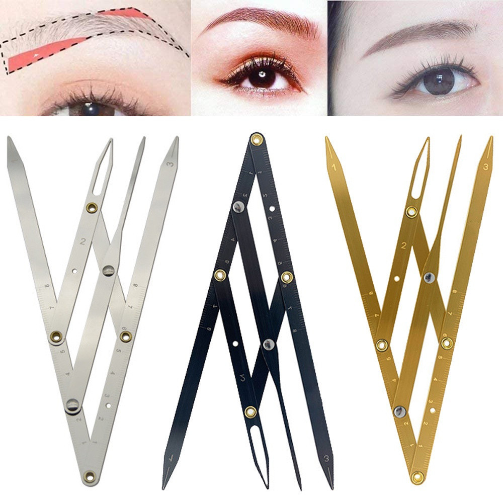Régua De Sobrancelha De Aço Inoxidável, Ferramenta De Medida De Sobrancelha, Pinças De Proporção Dourada, Microblading
