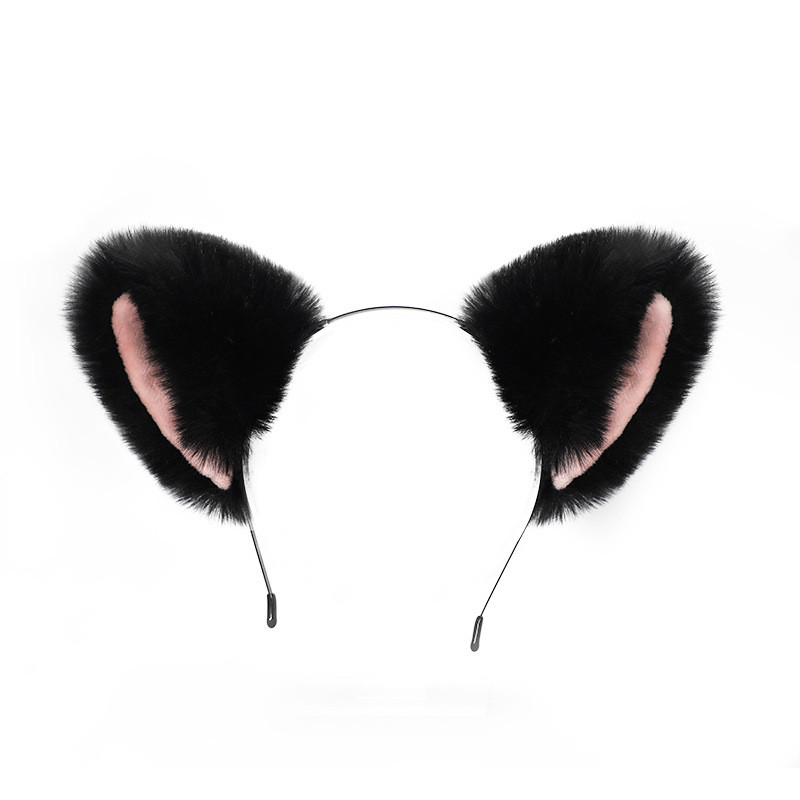 Tiara Lolita com orelhas de raposa, acessório KC, presilha de cabelo com orelhas de gato de pelúcia, acessório de cabelo
