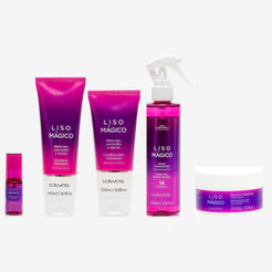 Kit Liso Mágico Shampoo Condicionador Fluido óleo e Máscara
