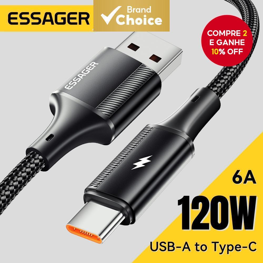 Cabo Essager 120W Usb Tipo C Para xiaomi 6A De Carregamento Rápido