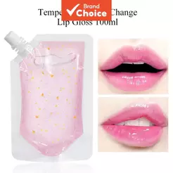 Kit De Fabricação De Brilho Labial Lakerain DIY , Gel Base Vegano Que Muda De Cor , Rosa Com Folha De Ouro , Hidratante