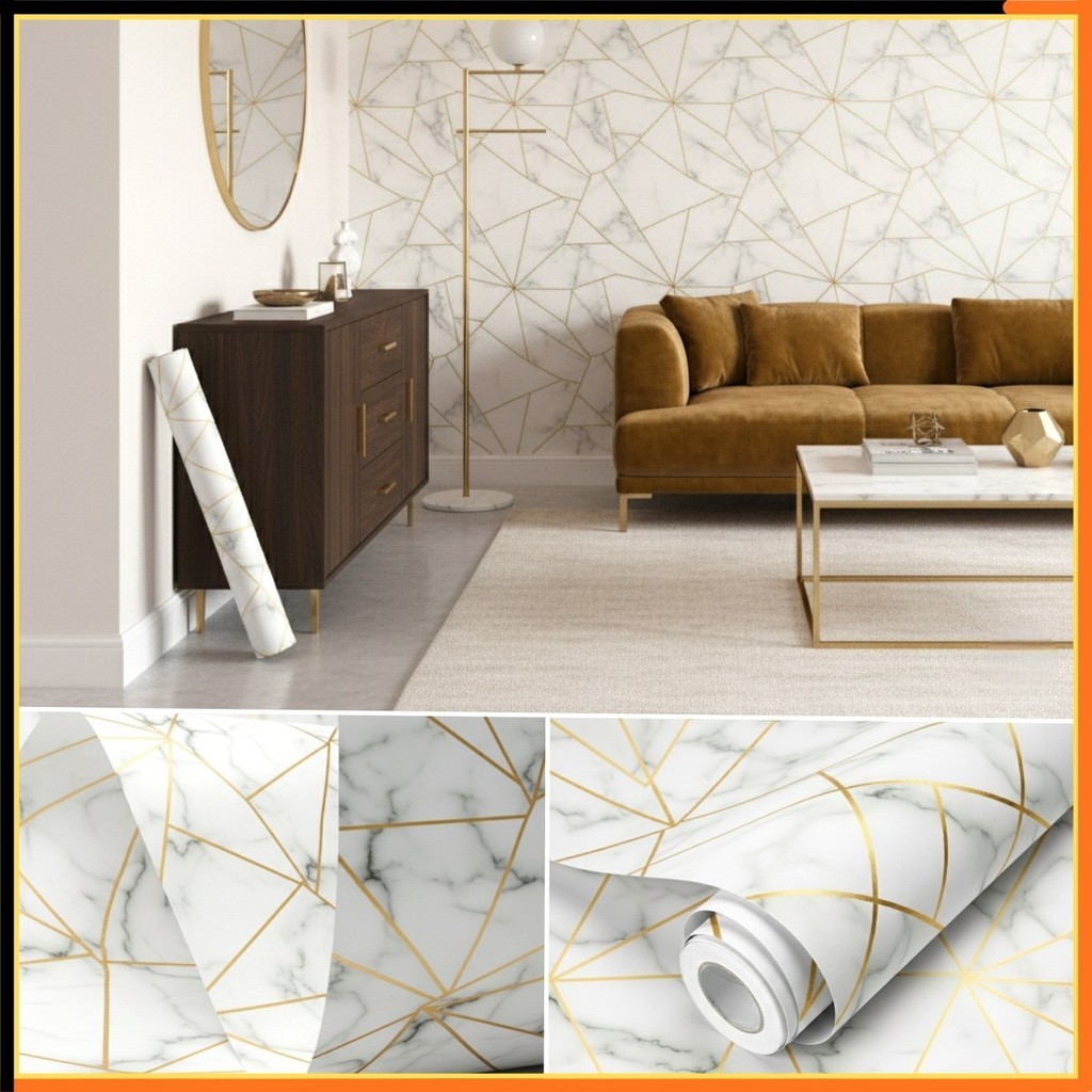 Papel de Parede Linha gold 5 METROS Adesivo Autocolante para Sala, Quarto em Oferta na Shopee