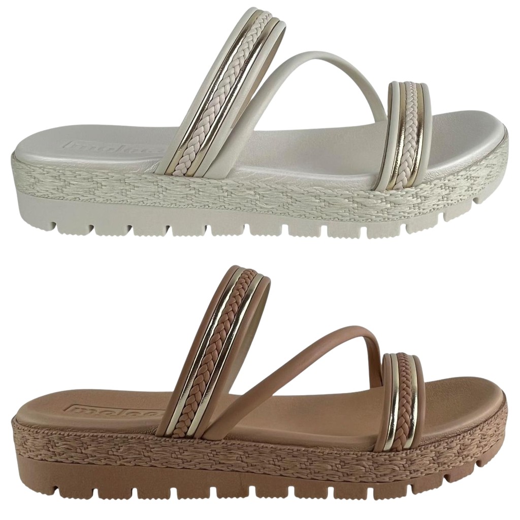Chinelo Moleca Feminino Plataforma Flatform Tiras Trançadas Casual Conforto Original
