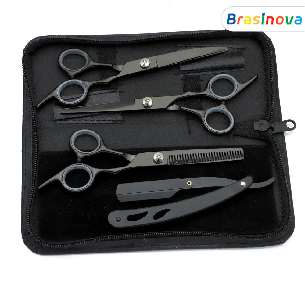 4 Kits profissionais de corte de cabelo com areia Zero, barbear dourado em aço inoxidável