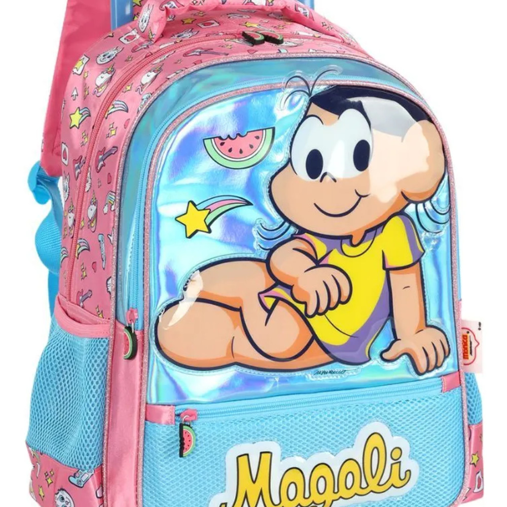 Mochila Escolar Com Rodas Infantil Turma da Monica Magali