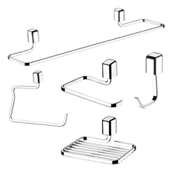 KIT ACESSÓRIOS BANHEIRO SCHMITT ESSENCIAL CROMADO - 5 PEÇAS CROMADO