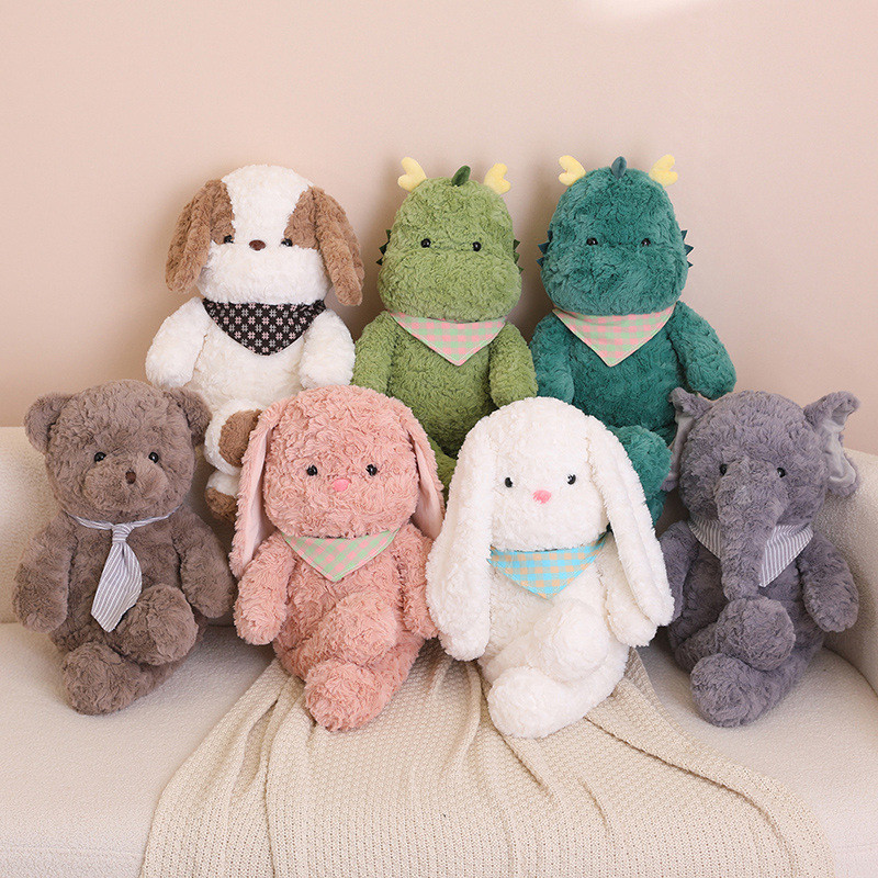 Correndo Urso De Pelúcia Raposa Elefante Dinossauro Coelho Macio Animal Boneca Conjunto Casa Sofá Decoração Sala Estar O
