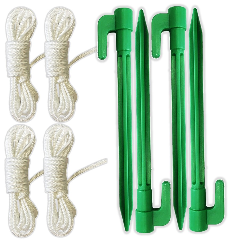 Kit 4 Espeques Estaca para Fixação de Barracas Camping Tendas e Toldos + 4 Cordelete